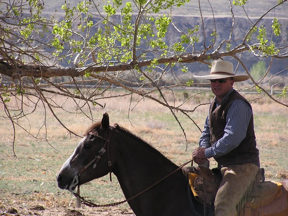 N.J. on horseback